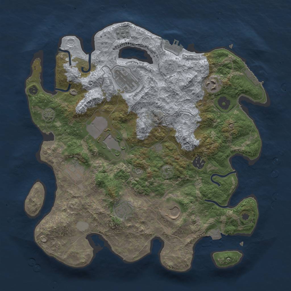 Rust Map: Procedural Map, Size: 3500, Seed: 98986082, 16 Monuments