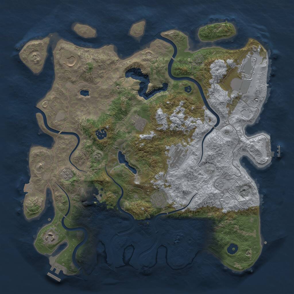Rust Map: Procedural Map, Size: 4100, Seed: 94885669, 15 Monuments
