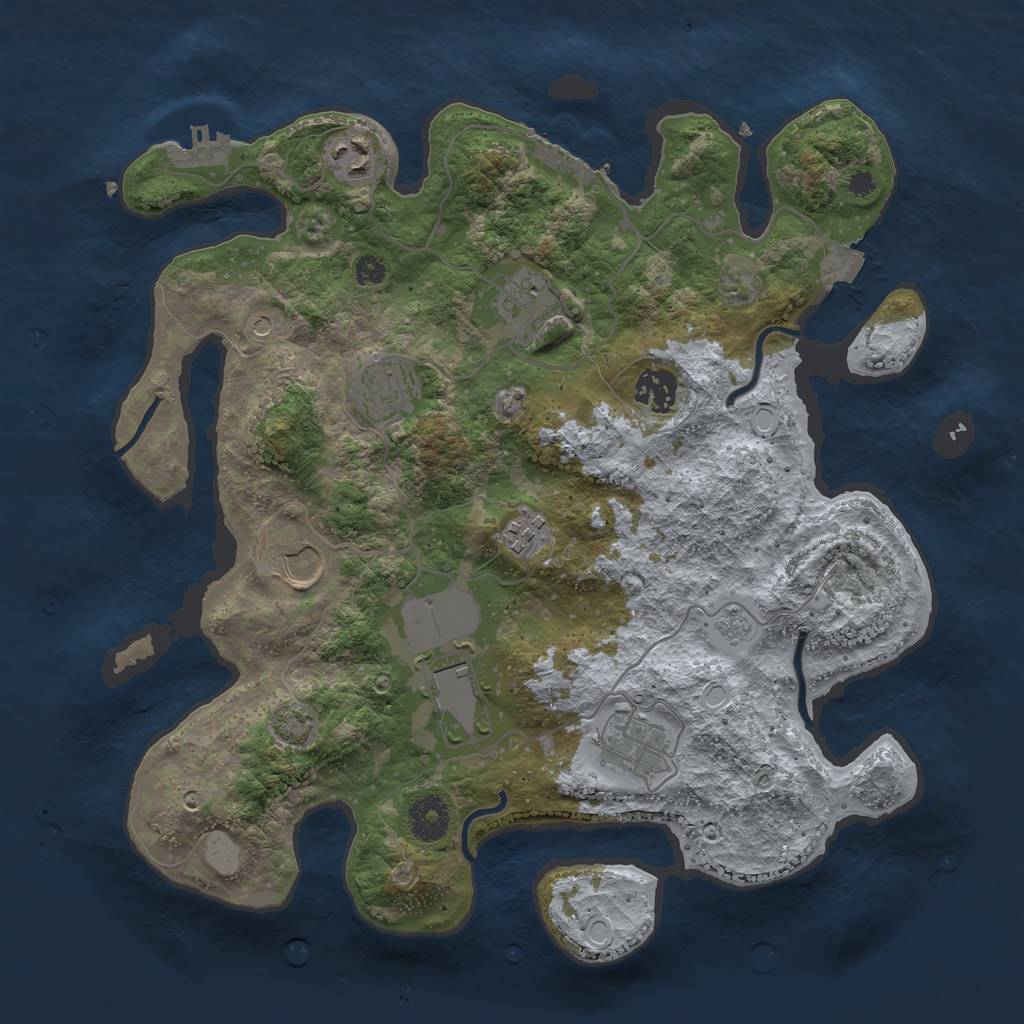 Rust Map: Procedural Map, Size: 3500, Seed: 88819316, 16 Monuments