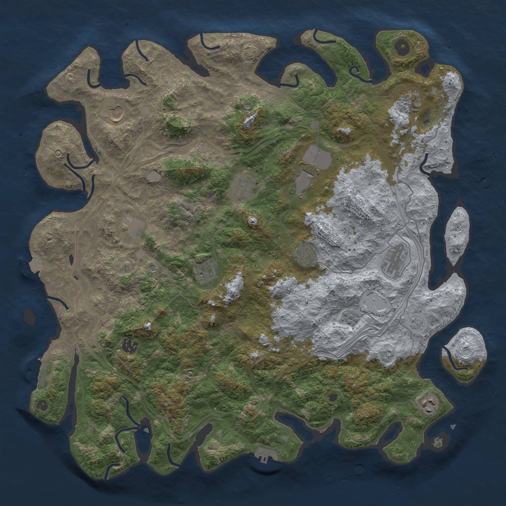 Rust Map: Procedural Map, Size: 4800, Seed: 1686608549, 19 Monuments