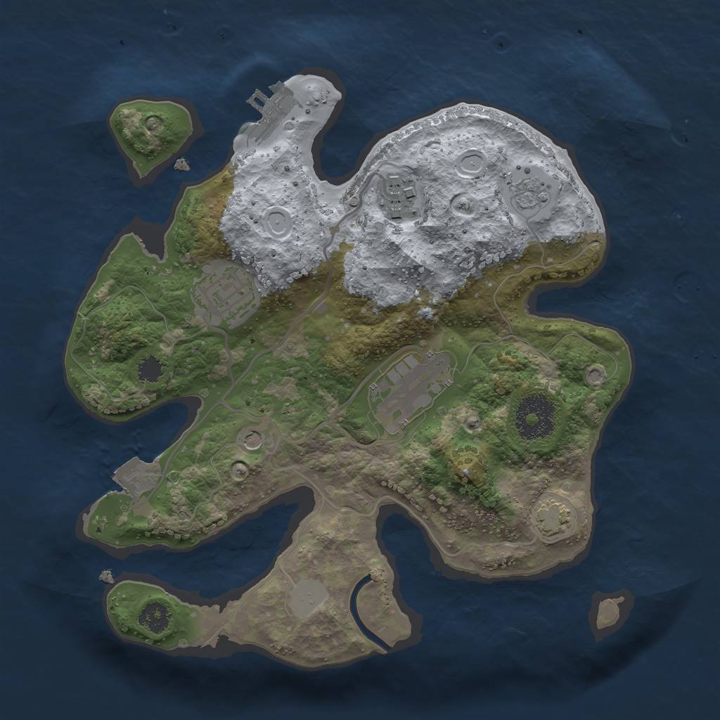 Rust Map: Procedural Map, Size: 2500, Seed: 89567566, 10 Monuments