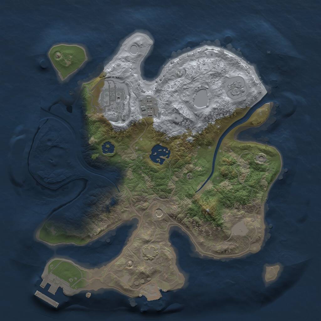 Rust Map: Procedural Map, Size: 2500, Seed: 89567566, 8 Monuments