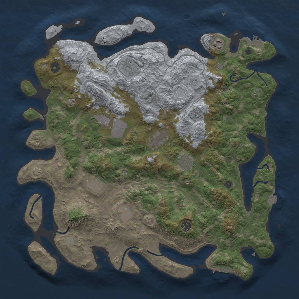 Rust Map: Procedural Map, Size: 4300, Seed: 36870197, 17 Monuments