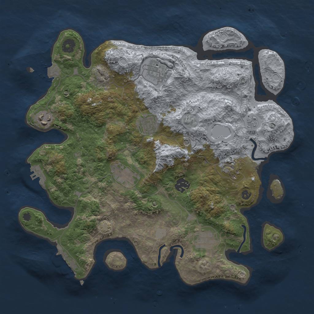Rust Map: Procedural Map, Size: 3400, Seed: 15300188, 15 Monuments