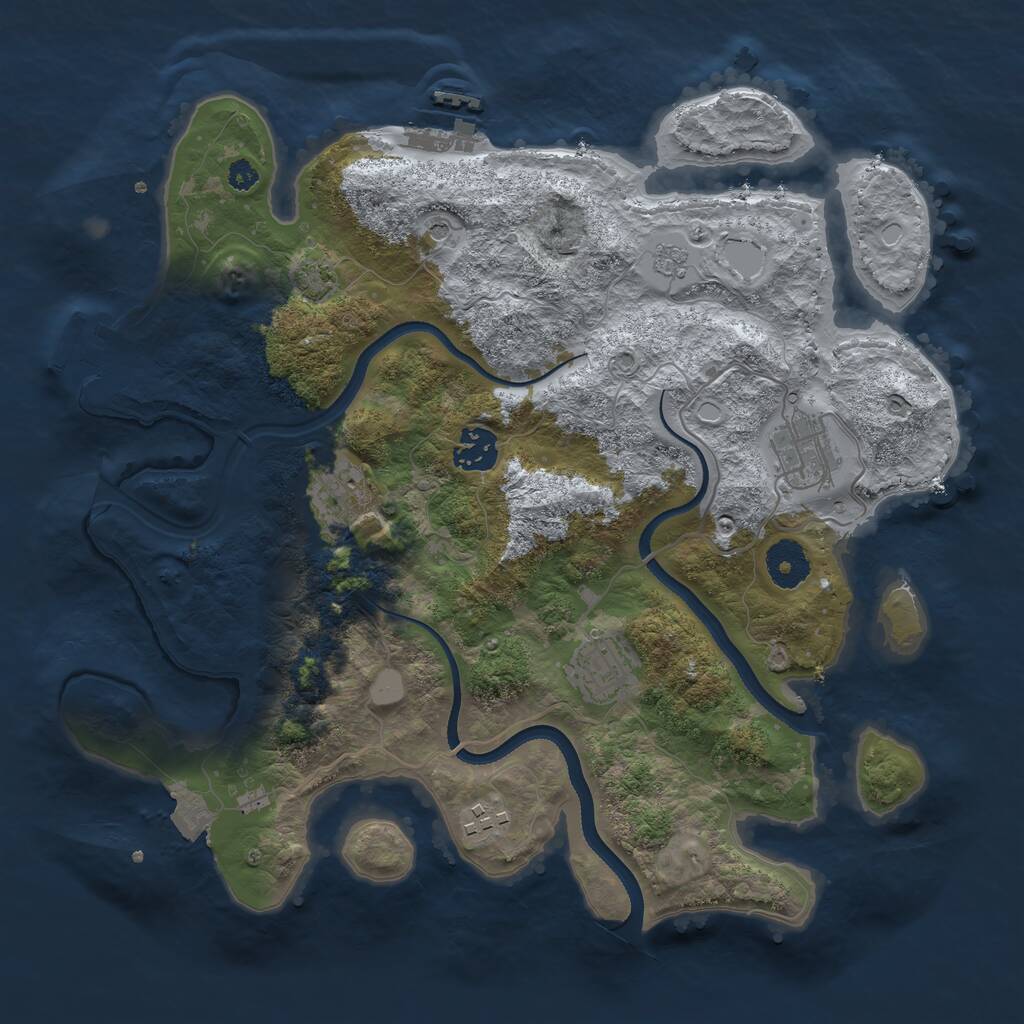 Rust Map: Procedural Map, Size: 3400, Seed: 15300188, 11 Monuments