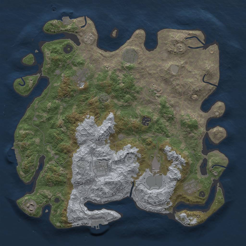 Rust Map: Procedural Map, Size: 4000, Seed: 118282706, 17 Monuments