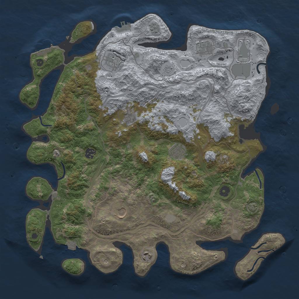 Rust Map: Procedural Map, Size: 4250, Seed: 58494859, 17 Monuments