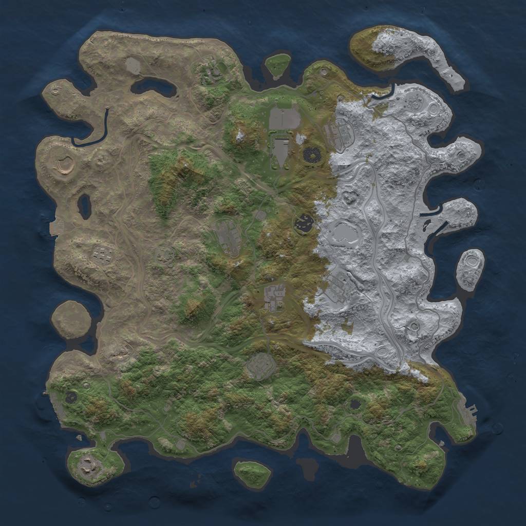 Rust Map: Procedural Map, Size: 4400, Seed: 65356128, 19 Monuments