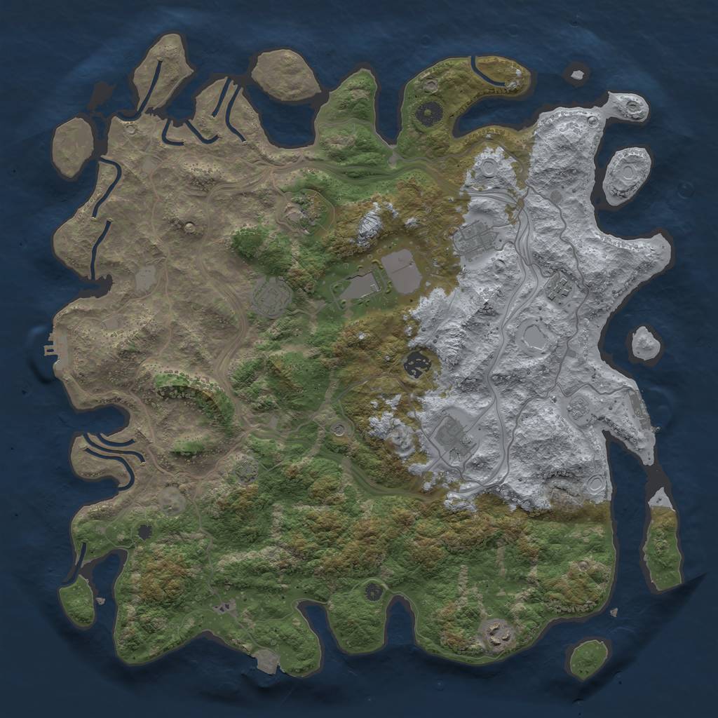 Rust Map: Procedural Map, Size: 4250, Seed: 38624838, 16 Monuments