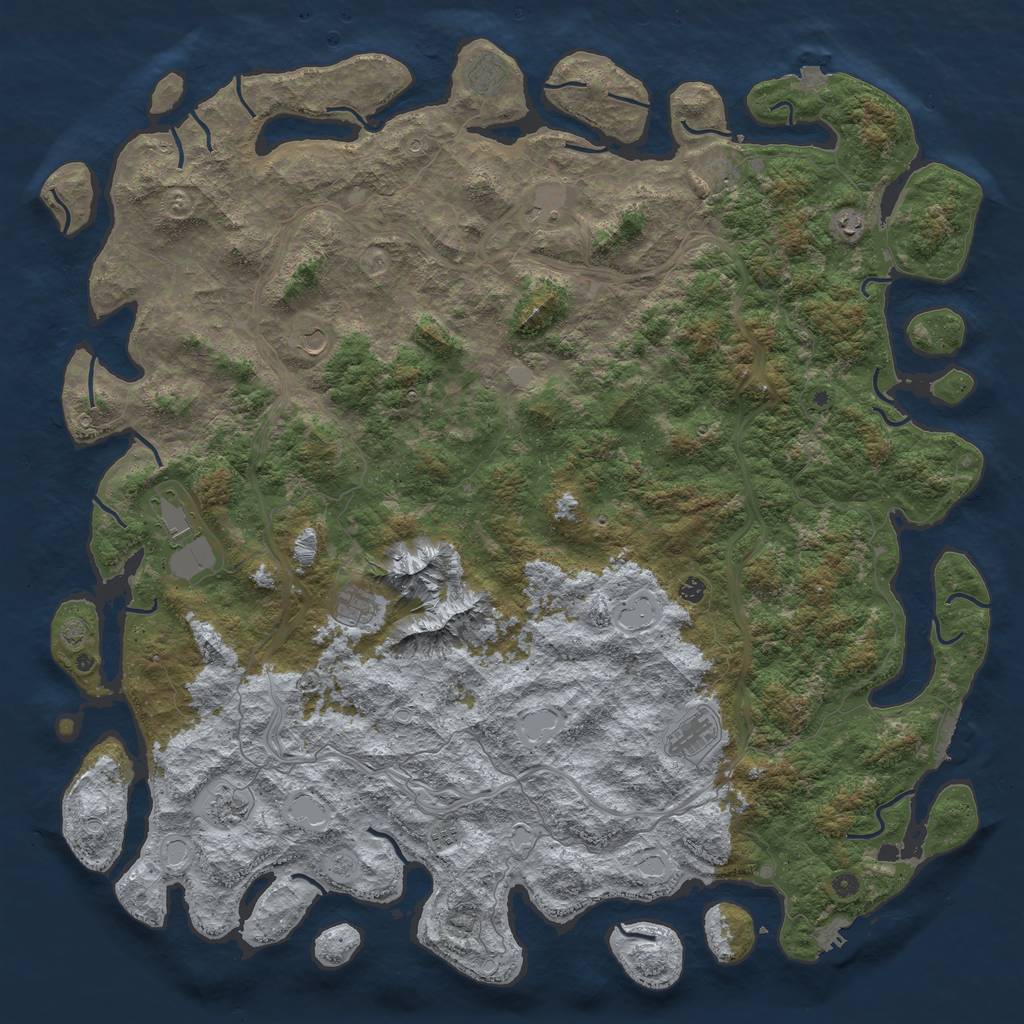 Rust Map: Procedural Map, Size: 6000, Seed: 798017072, 19 Monuments