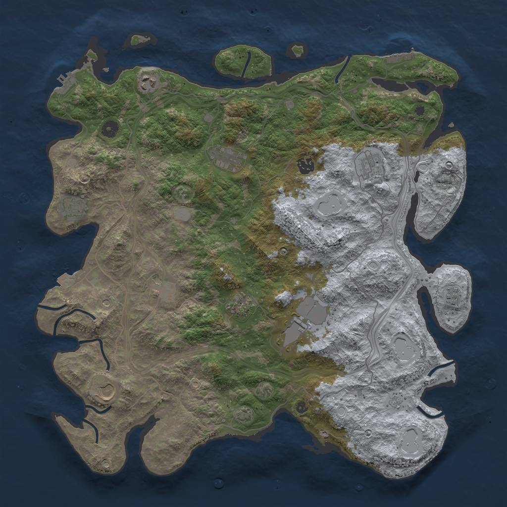 Rust Map: Procedural Map, Size: 4500, Seed: 19236548, 18 Monuments