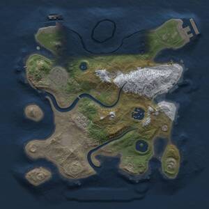 Thumbnail Rust Map: Procedural Map, Size: 2500, Seed: 173334, 8 Monuments