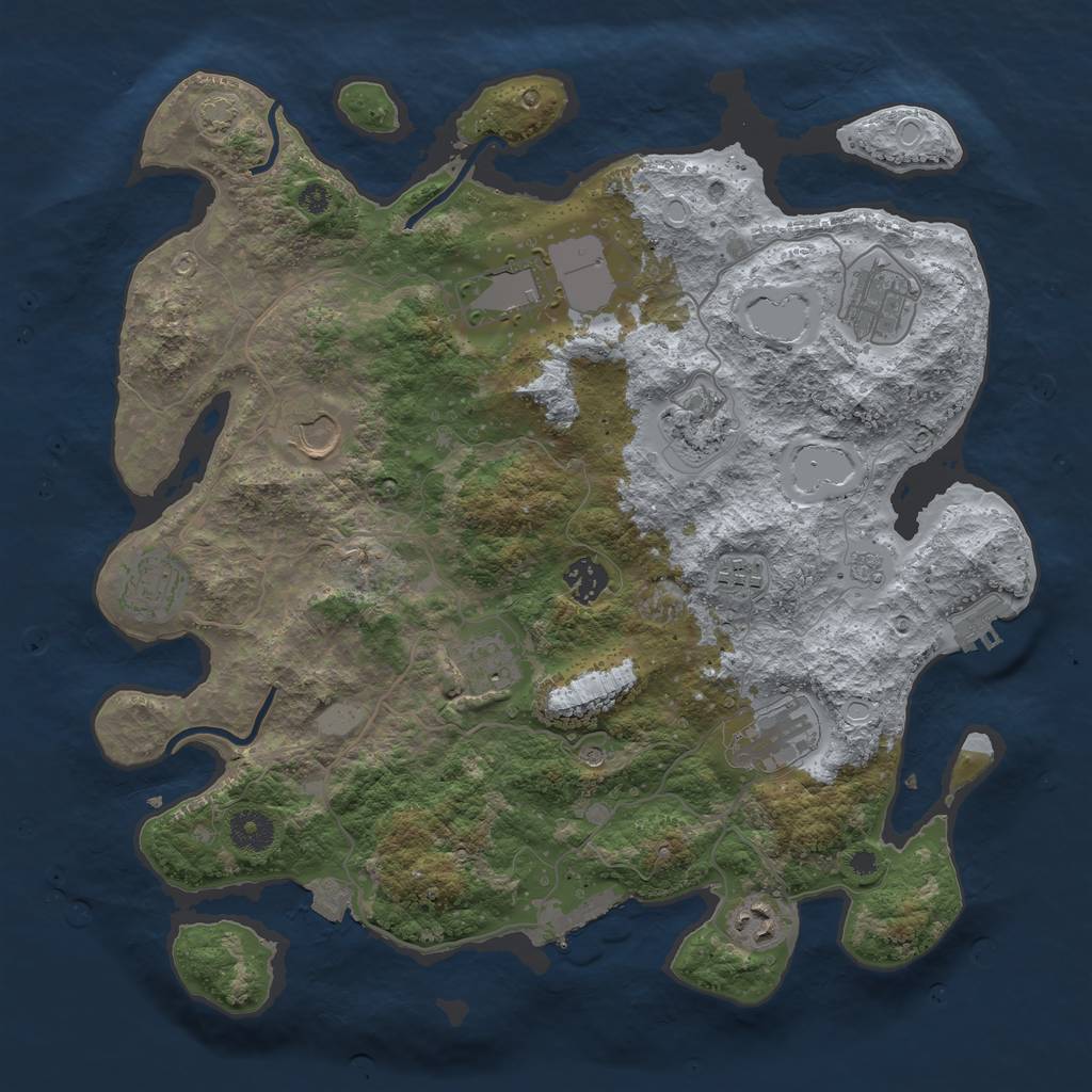 Rust Map: Procedural Map, Size: 3750, Seed: 79757926, 18 Monuments