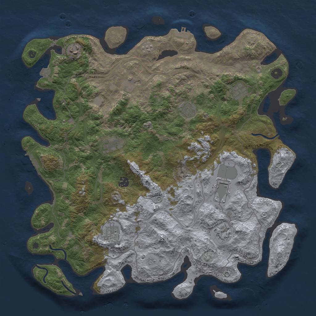 Rust Map: Procedural Map, Size: 4400, Seed: 55100184, 18 Monuments