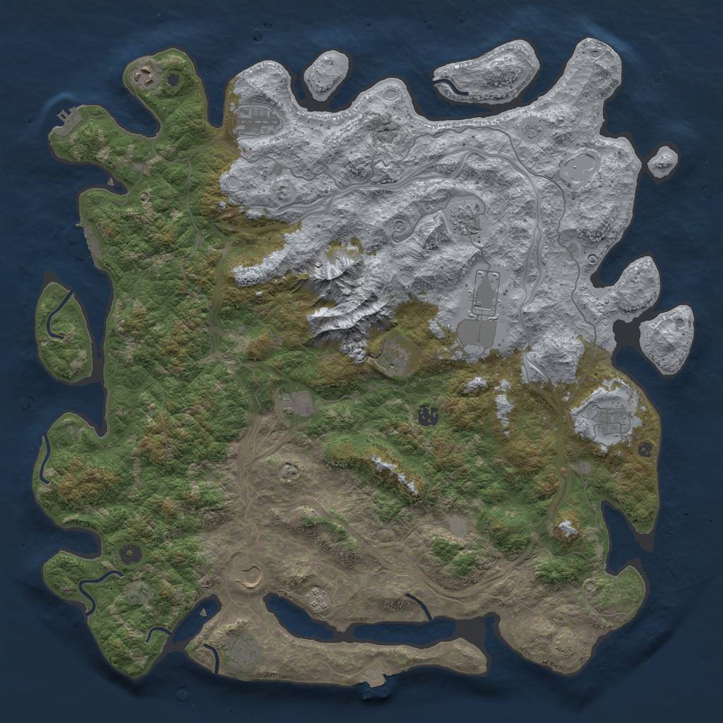 Rust Map: Procedural Map, Size: 5000, Seed: 299452, 19 Monuments