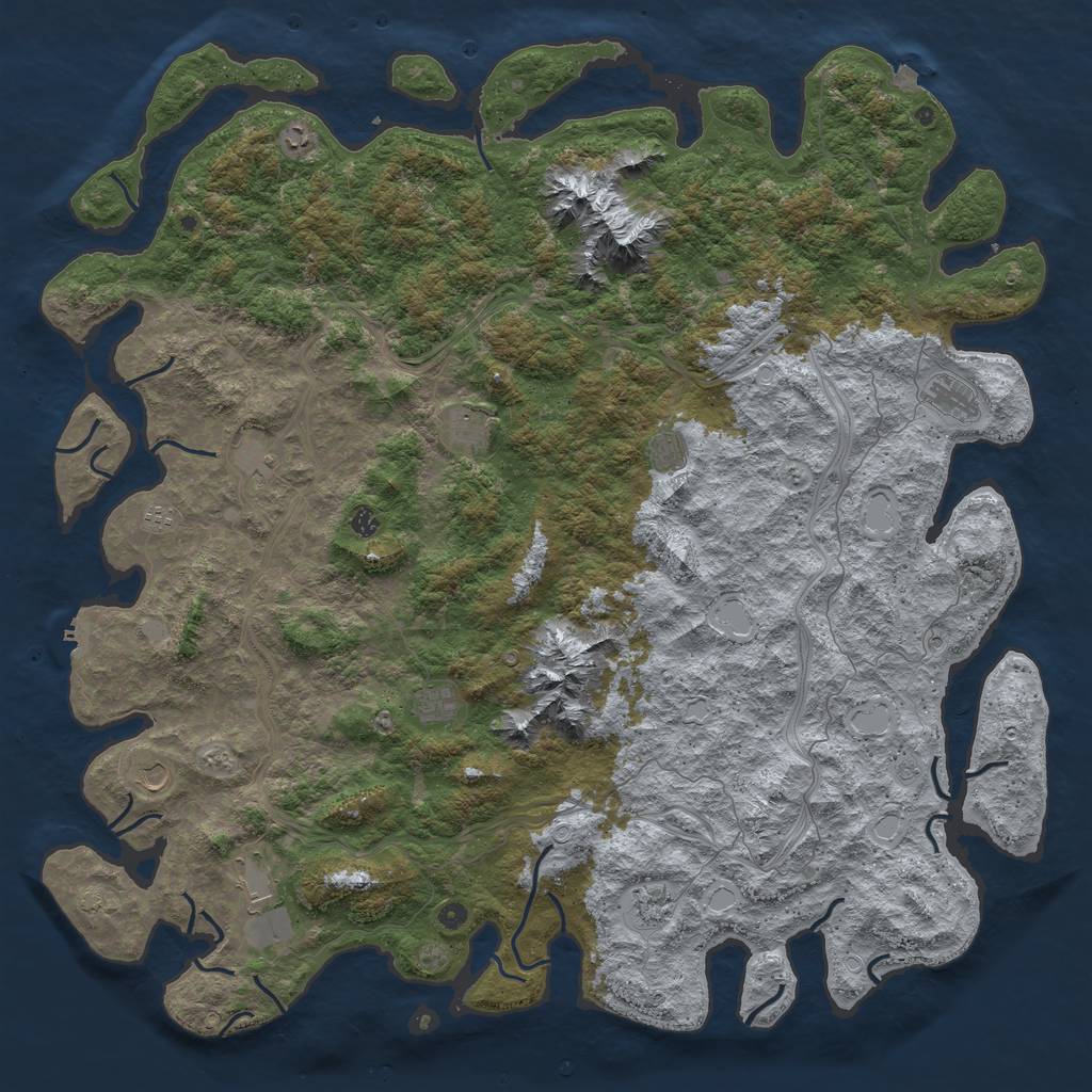Rust Map: Procedural Map, Size: 6000, Seed: 15091984, 18 Monuments