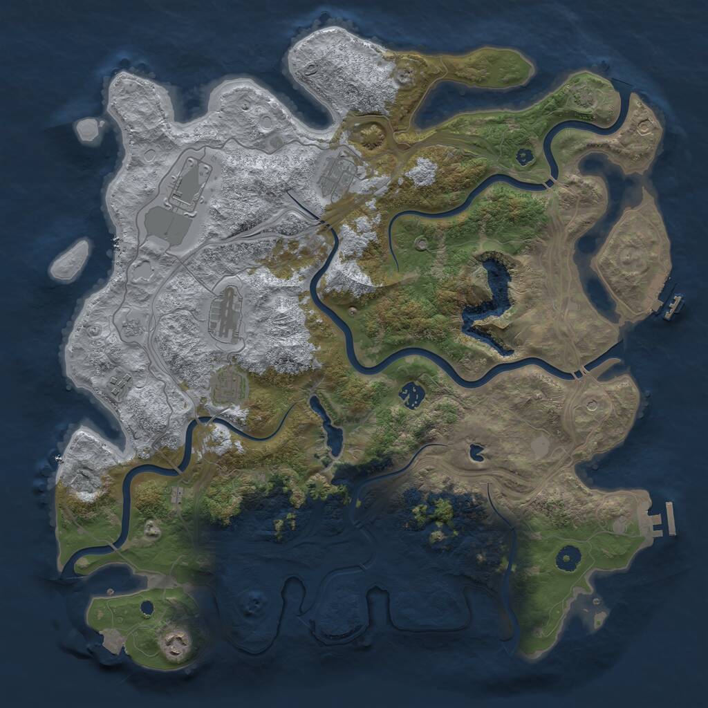 Rust Map: Procedural Map, Size: 4250, Seed: 1477868016, 13 Monuments