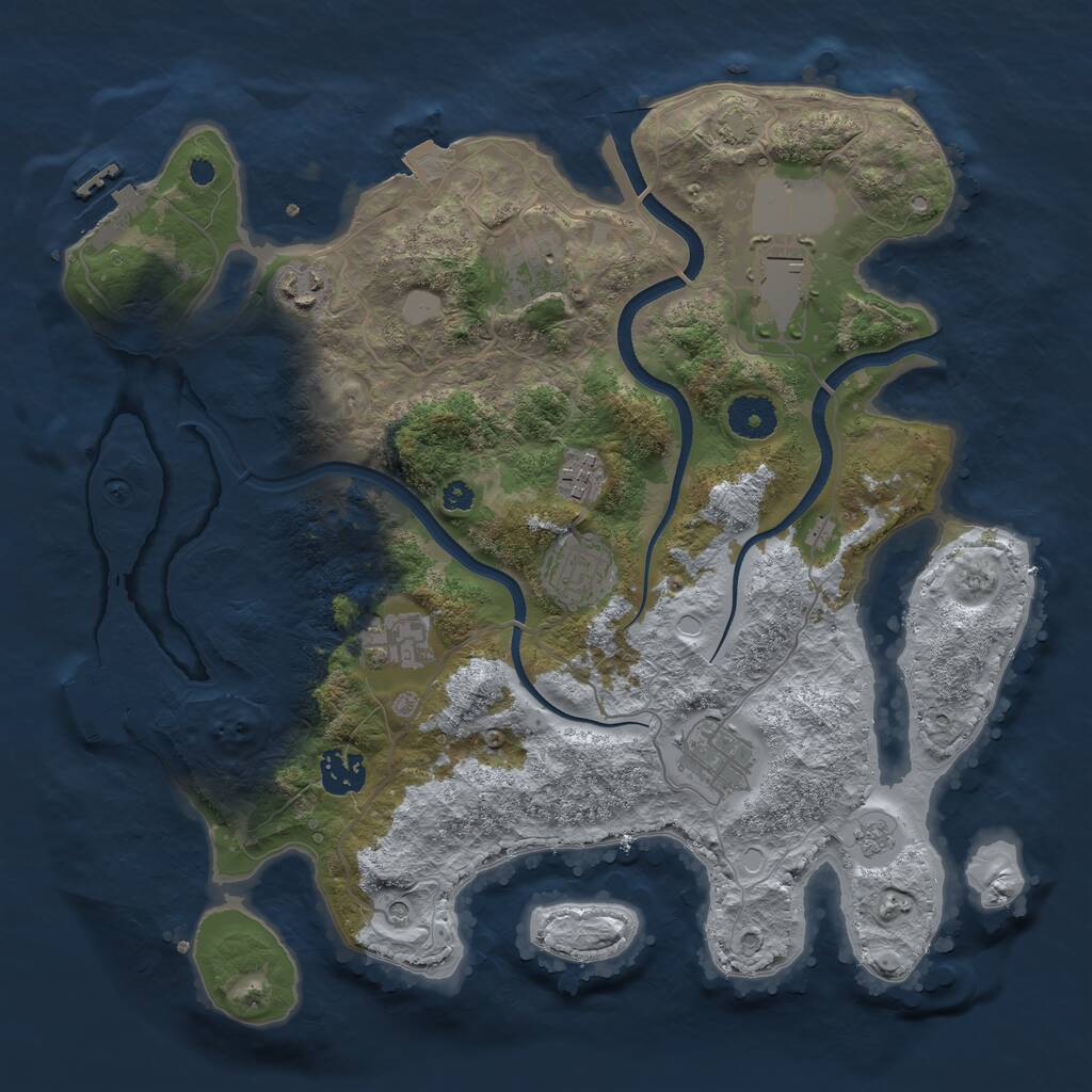 Rust Map: Procedural Map, Size: 3500, Seed: 678485904, 14 Monuments