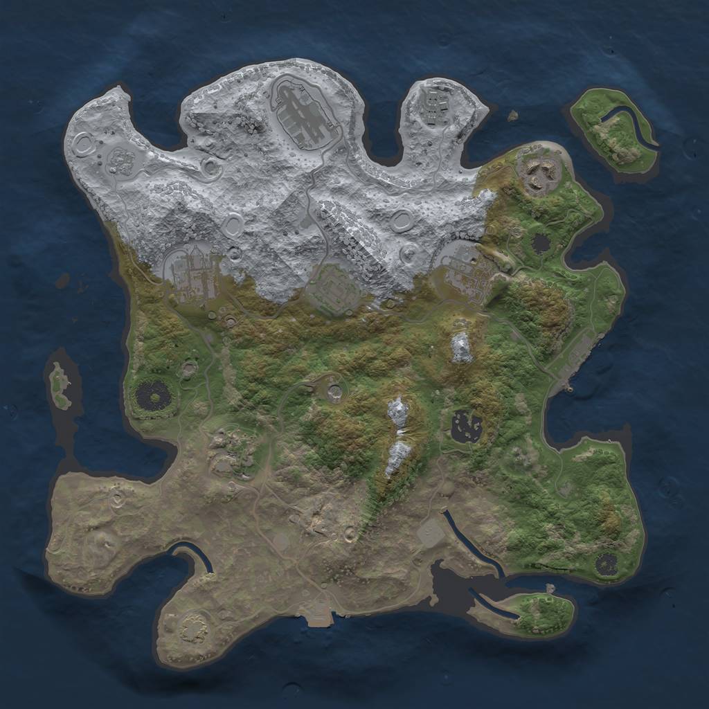 Rust Map: Procedural Map, Size: 3200, Seed: 912304214, 15 Monuments