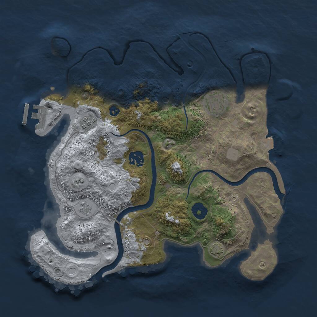 Rust Map: Procedural Map, Size: 3000, Seed: 1750179961, 8 Monuments