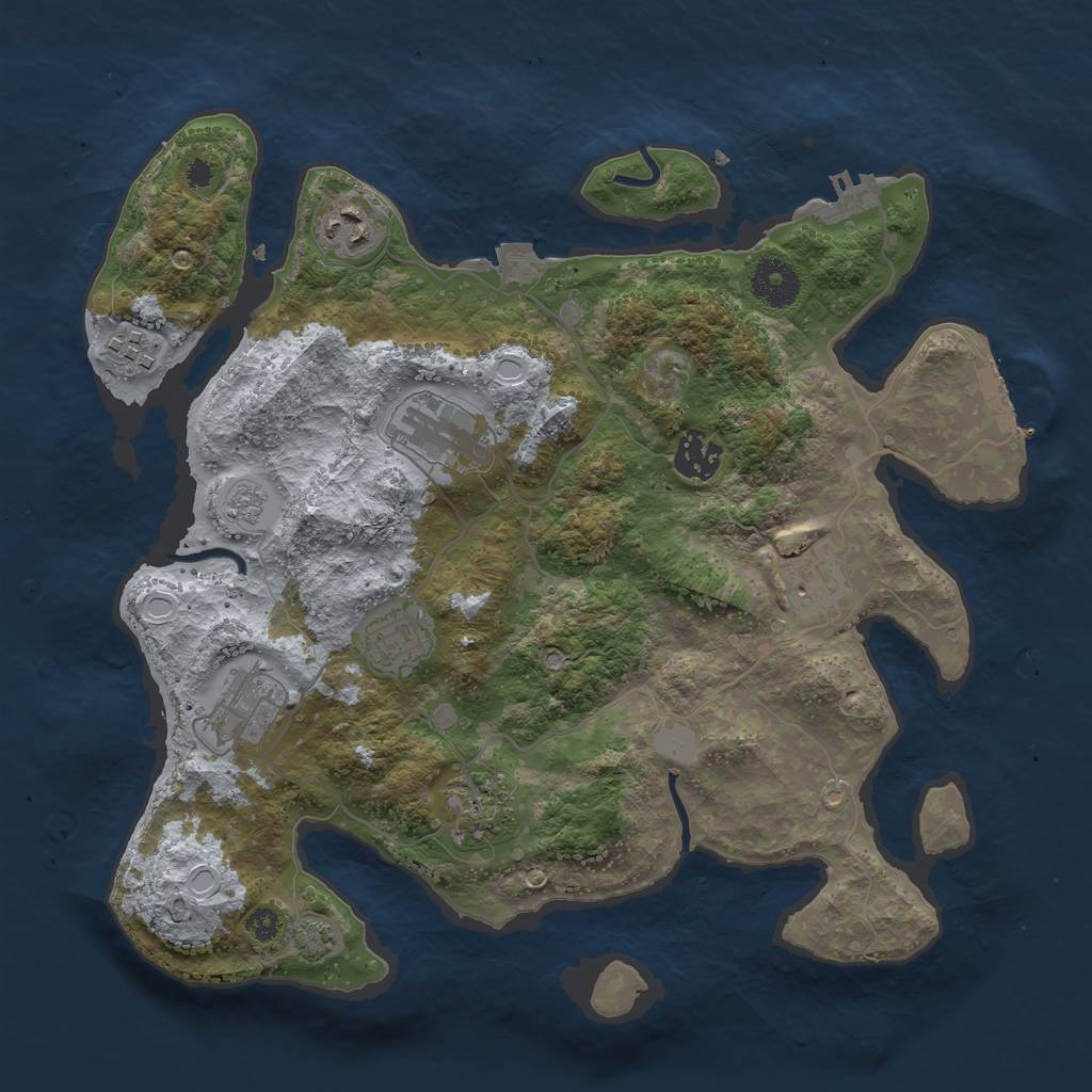 Rust Map: Procedural Map, Size: 3400, Seed: 57895228, 15 Monuments