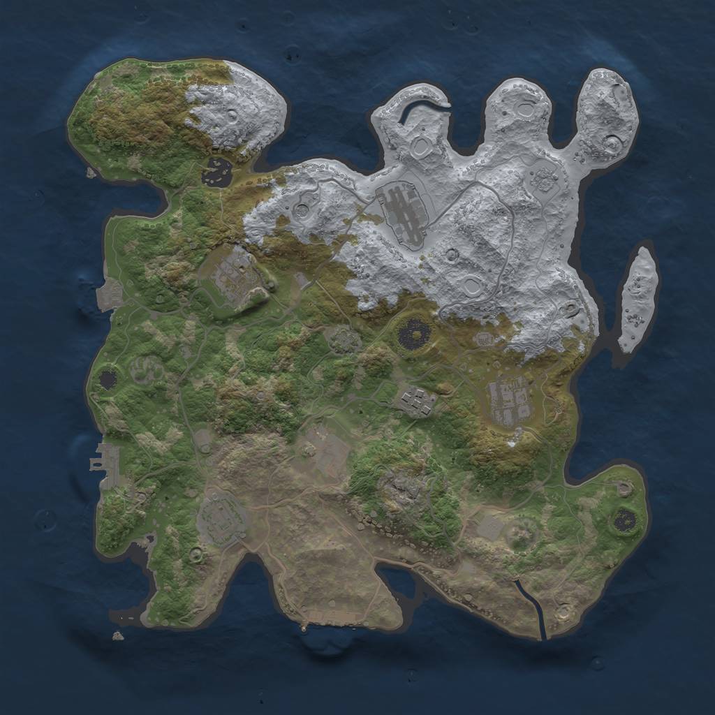 Rust Map: Procedural Map, Size: 3400, Seed: 54767389, 15 Monuments