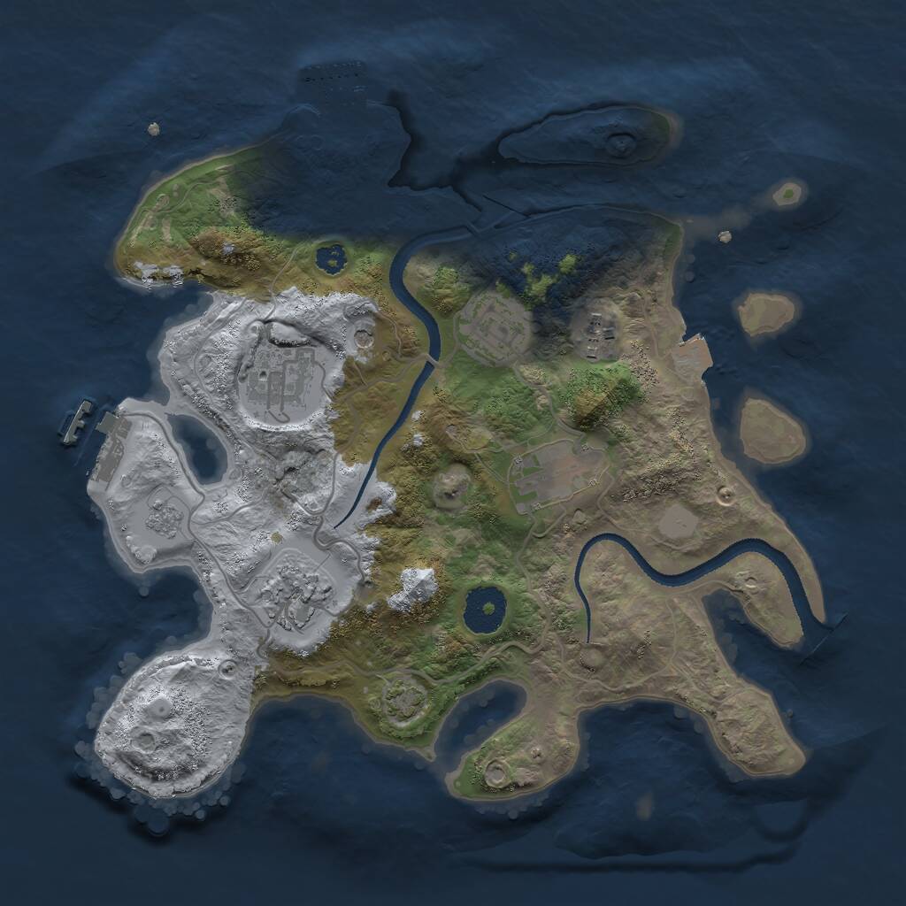 Rust Map: Procedural Map, Size: 3000, Seed: 1541708147, 11 Monuments