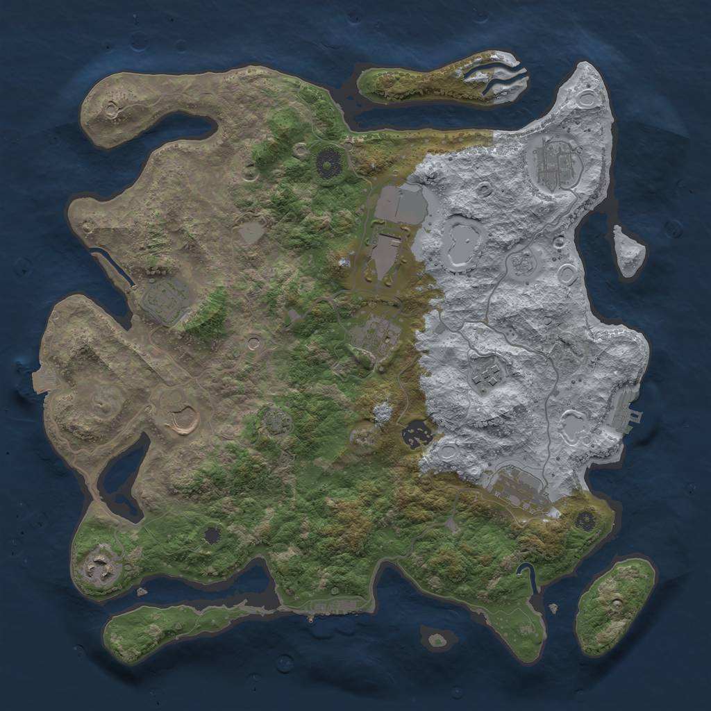 Rust Map: Procedural Map, Size: 3700, Seed: 18189335, 17 Monuments