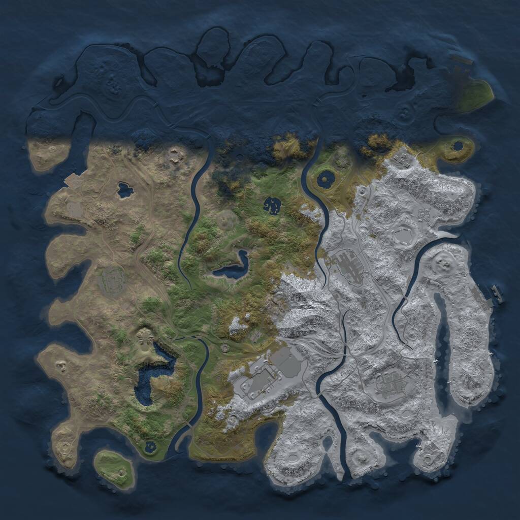 Rust Map: Procedural Map, Size: 4400, Seed: 5508923, 13 Monuments