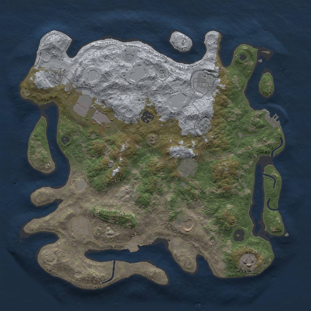 Rust Map: Procedural Map, Size: 3850, Seed: 63535755, 16 Monuments