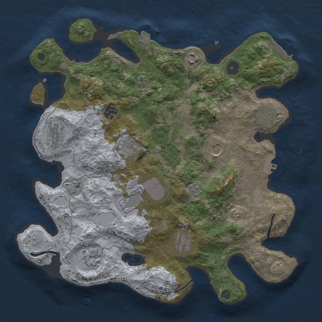 Rust Map: Procedural Map, Size: 3700, Seed: 98874542, 18 Monuments