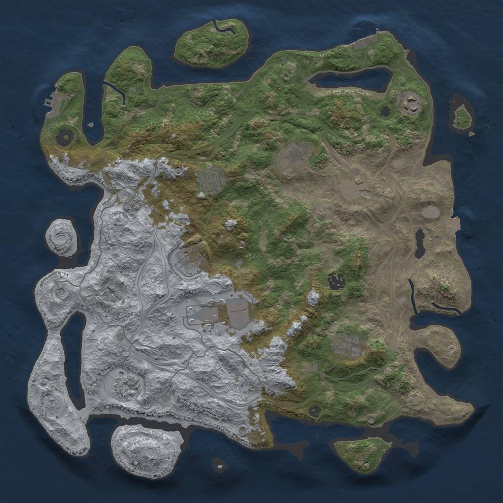 Rust Map: Procedural Map, Size: 4250, Seed: 13599109, 18 Monuments