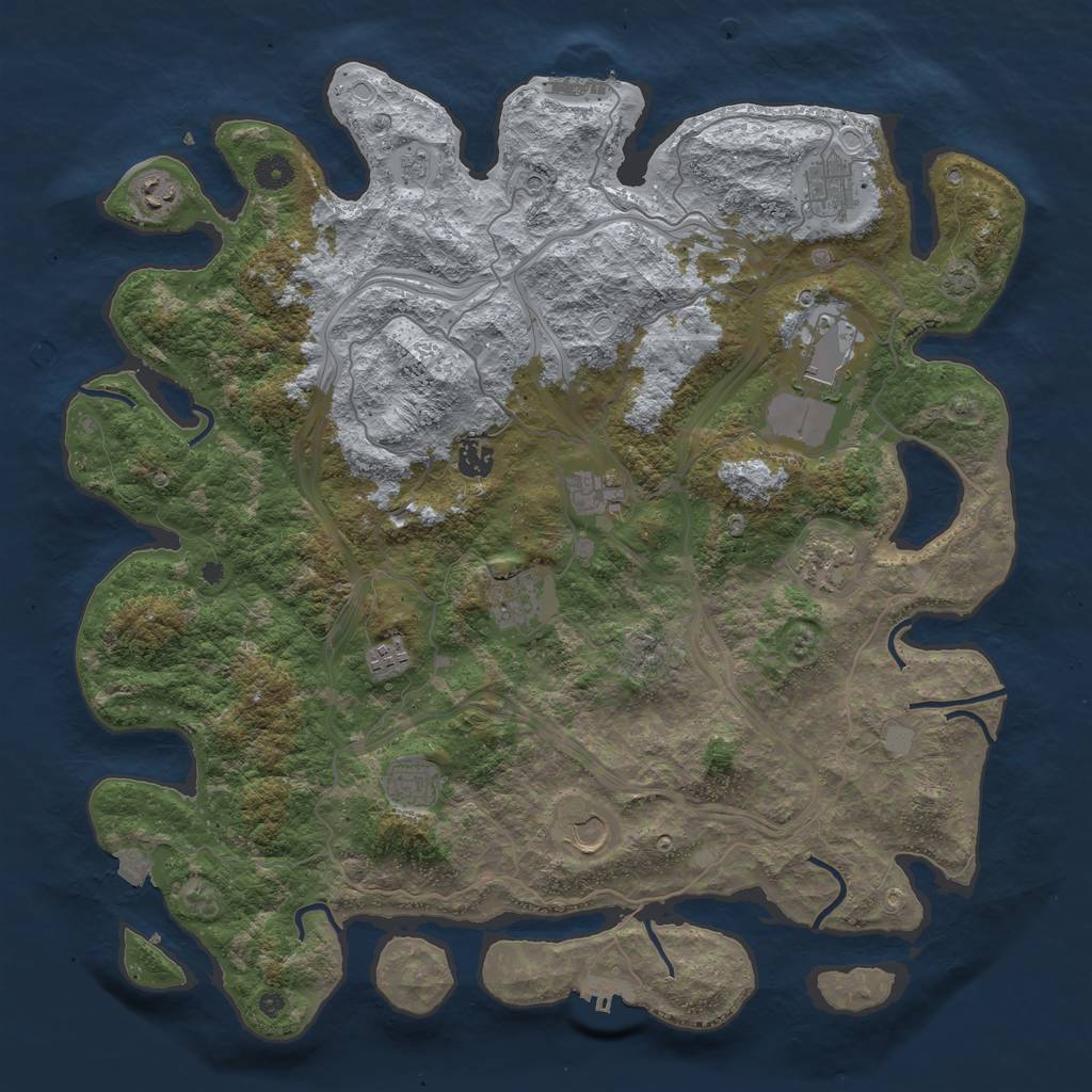 Rust Map: Procedural Map, Size: 4400, Seed: 49630253, 18 Monuments