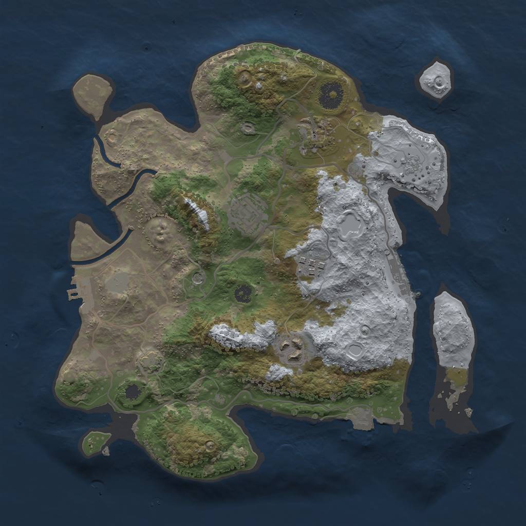 Rust Map: Procedural Map, Size: 3000, Seed: 1109622883, 12 Monuments