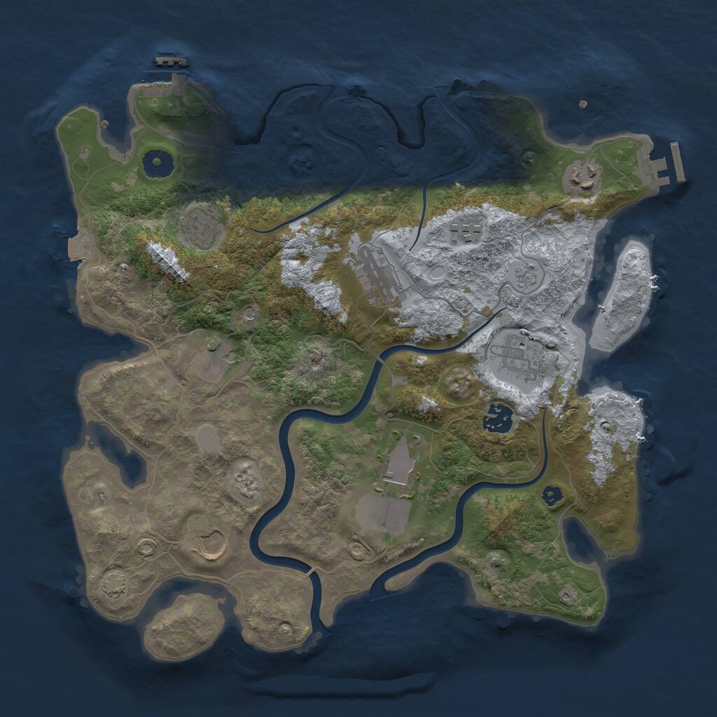 Rust Map: Procedural Map, Size: 3600, Seed: 60620710, 15 Monuments