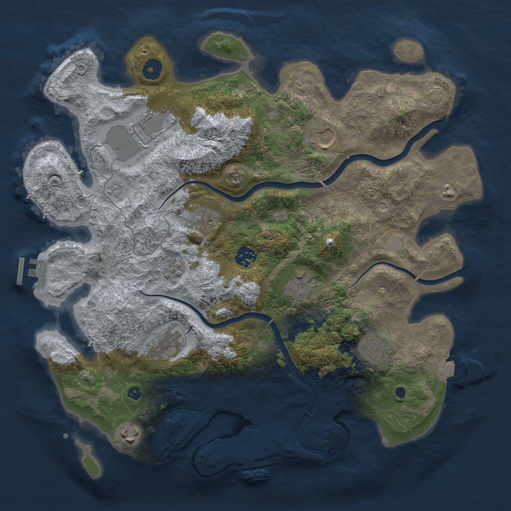 Rust Map: Procedural Map, Size: 3800, Seed: 77024568, 15 Monuments