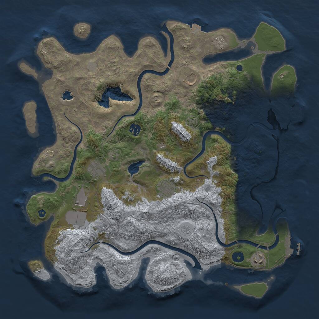 Rust Map: Procedural Map, Size: 4100, Seed: 14468587, 13 Monuments