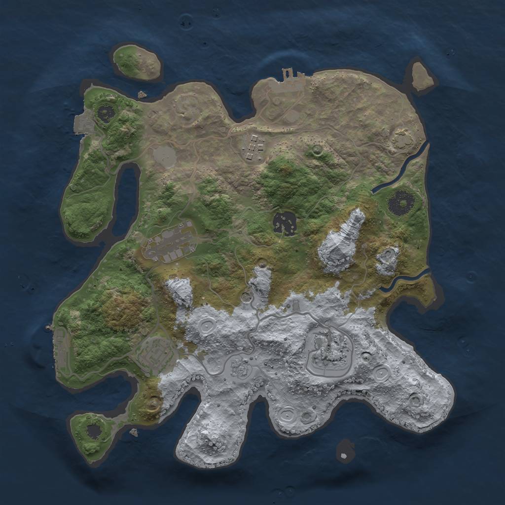 Rust Map: Procedural Map, Size: 3000, Seed: 10083, 13 Monuments