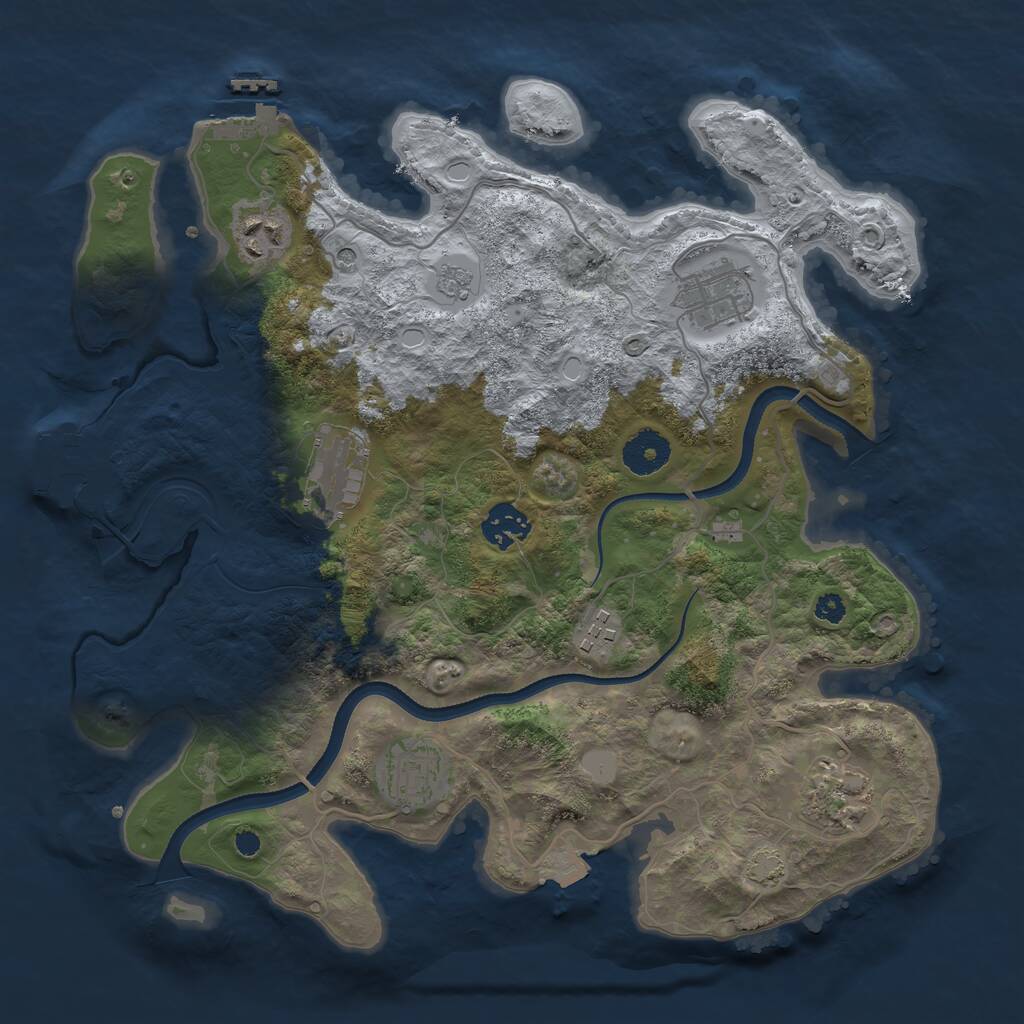 Rust Map: Procedural Map, Size: 3400, Seed: 62955179, 13 Monuments