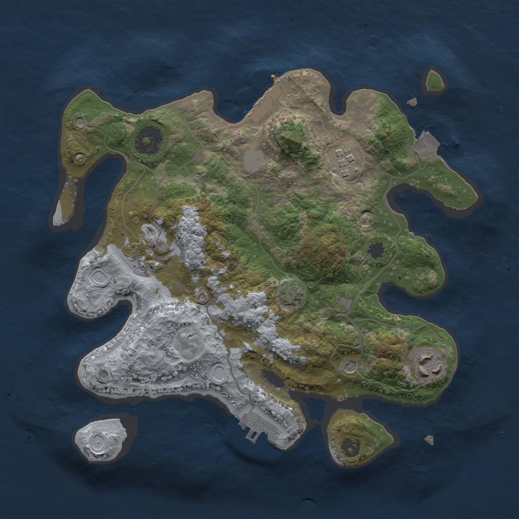 Rust Map: Procedural Map, Size: 2750, Seed: 987308826, 10 Monuments