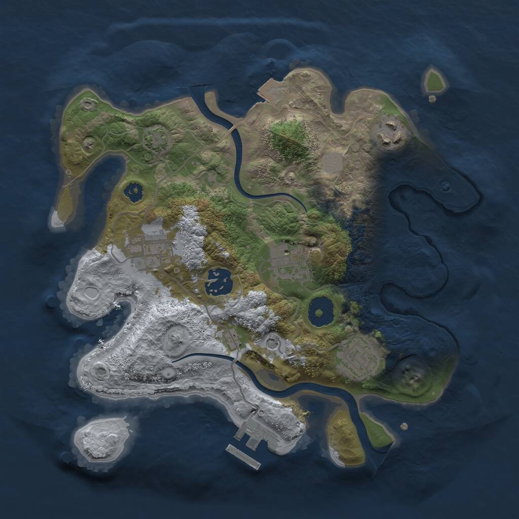 Rust Map: Procedural Map, Size: 2750, Seed: 987308826, 9 Monuments