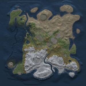 Thumbnail Rust Map: Procedural Map, Size: 3500, Seed: 135376784, 14 Monuments