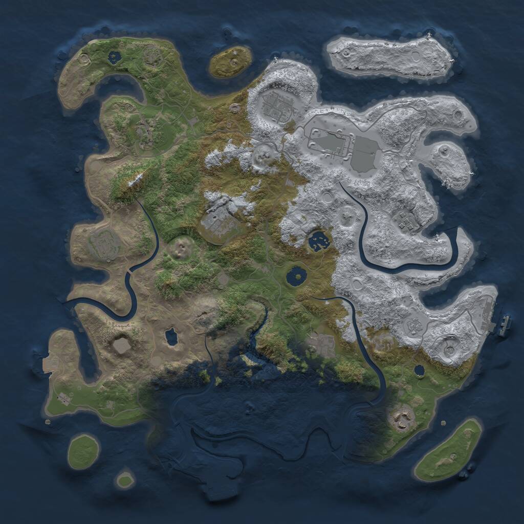 Rust Map: Procedural Map, Size: 4000, Seed: 2024689611, 15 Monuments
