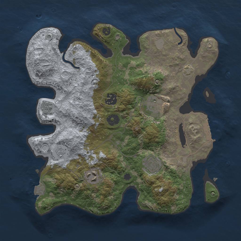 Rust Map: Procedural Map, Size: 3000, Seed: 97202866, 11 Monuments