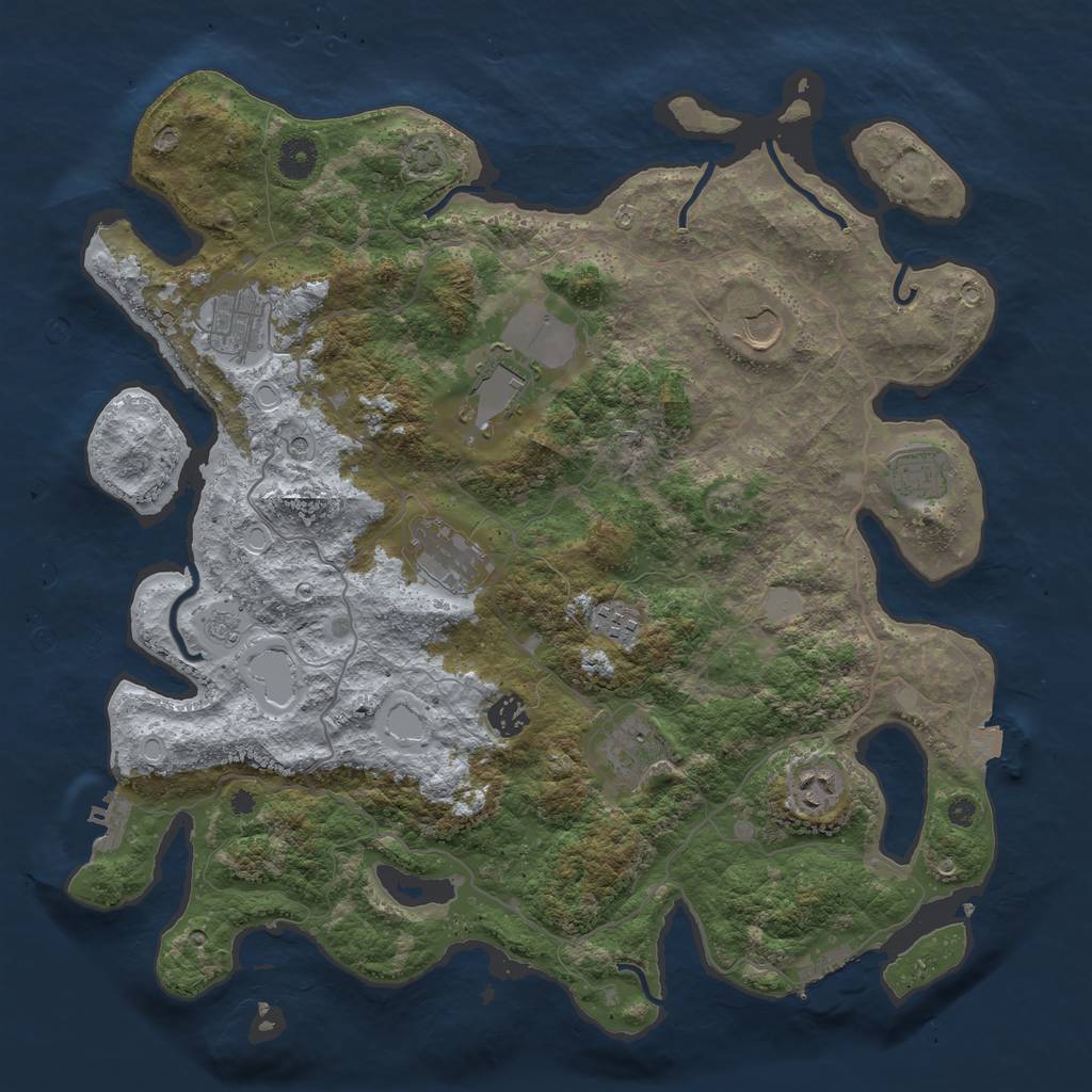 Rust Map: Procedural Map, Size: 4000, Seed: 270815204, 17 Monuments