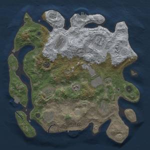 Thumbnail Rust Map: Procedural Map, Size: 3500, Seed: 85845221, 17 Monuments
