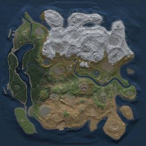Thumbnail Rust Map: Procedural Map, Size: 3500, Seed: 85845221, 19 Monuments