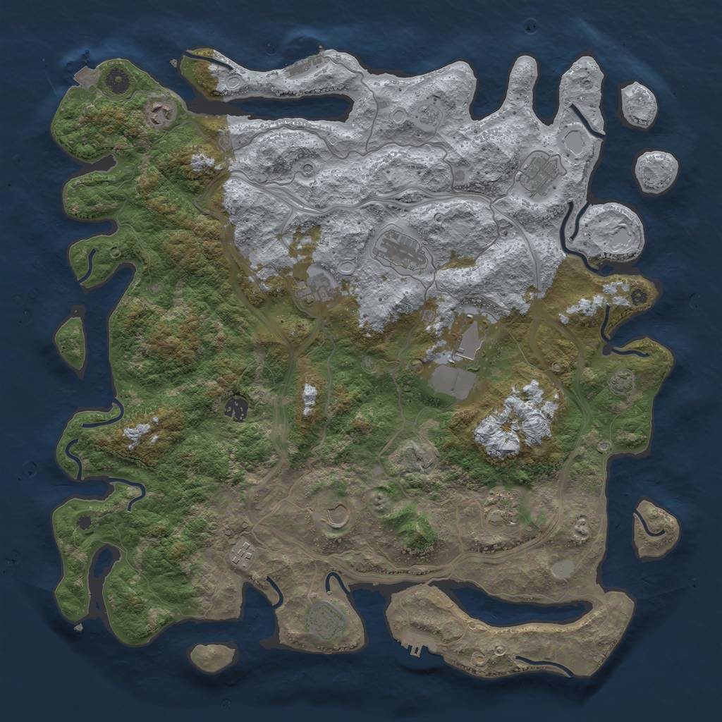 Rust Map: Procedural Map, Size: 4500, Seed: 174512309, 18 Monuments