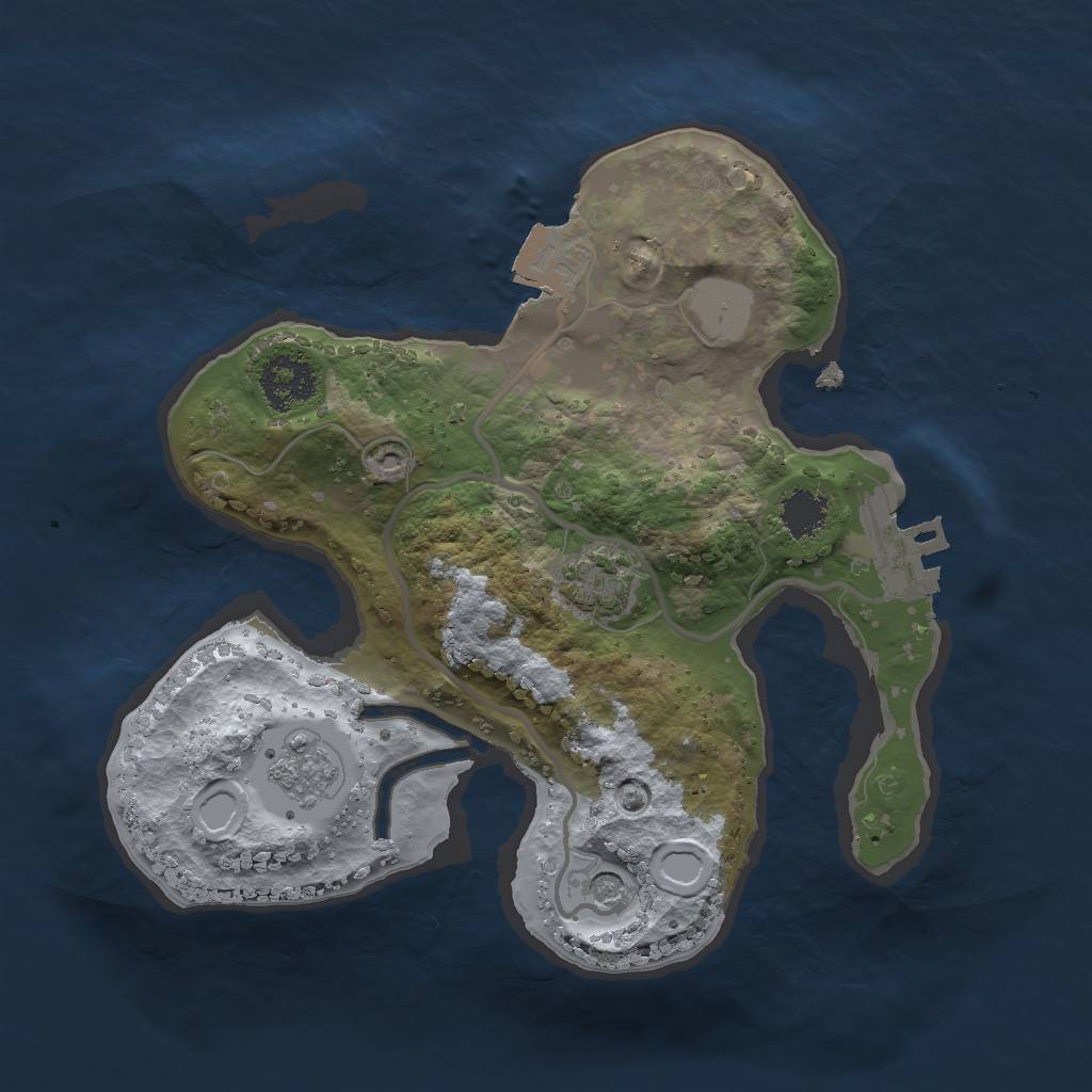 Rust Map: Procedural Map, Size: 2000, Seed: 42069609, 7 Monuments