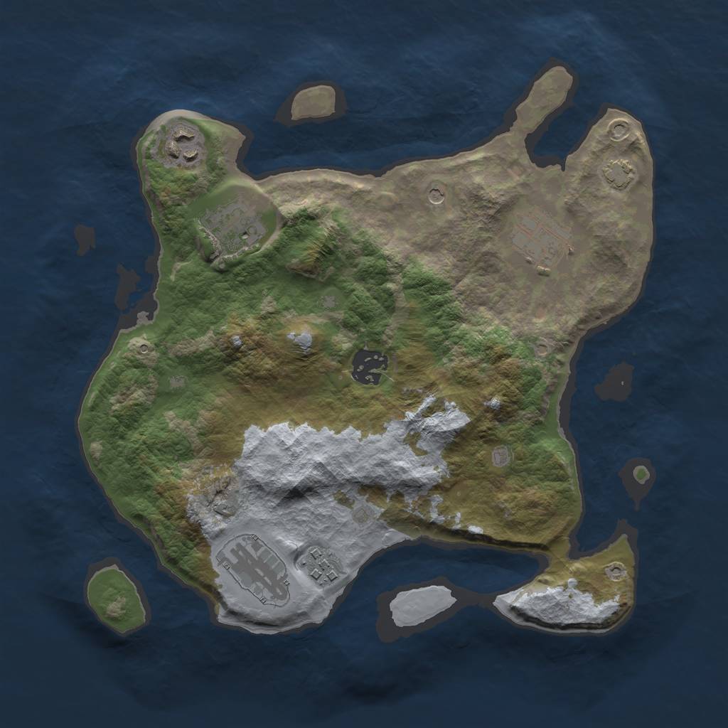 Rust Map: Barren, Size: 3000, Seed: 1785939178, 10 Monuments